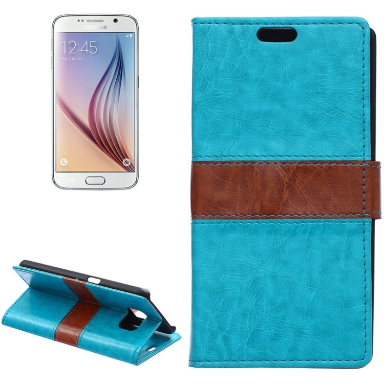 For Galaxy S6 / G920 Color Matching Flip Leather Case with Holder & Card Slots & Wallet