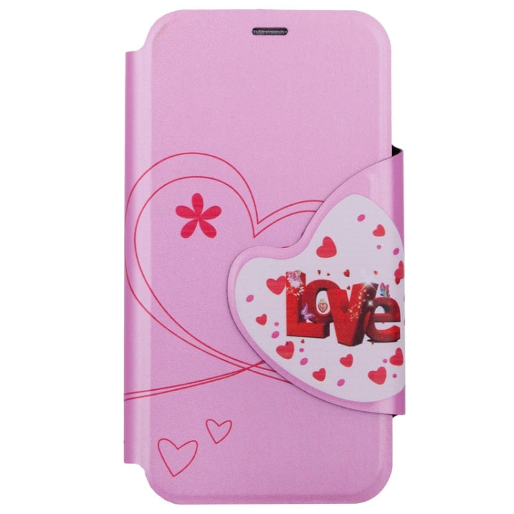 For Galaxy S6 / G920 Love Pattern Crazy Horse Texture Horizontal Flip Magnetic Buckle Leather Case with Card Slots & Holder