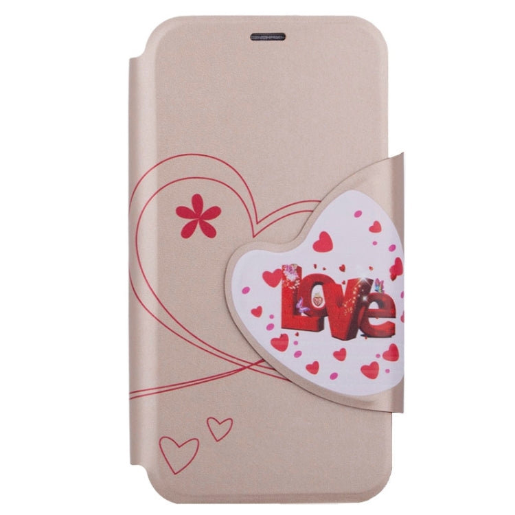 For Galaxy S6 / G920 Love Pattern Crazy Horse Texture Horizontal Flip Magnetic Buckle Leather Case with Card Slots & Holder