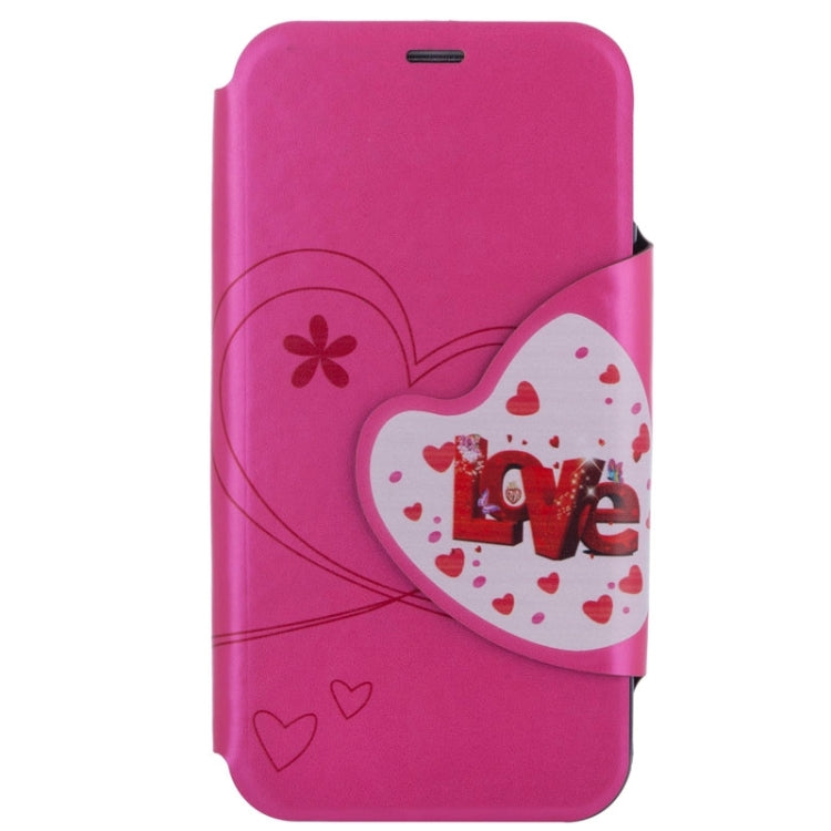 For Galaxy S6 / G920 Love Pattern Crazy Horse Texture Horizontal Flip Magnetic Buckle Leather Case with Card Slots & Holder