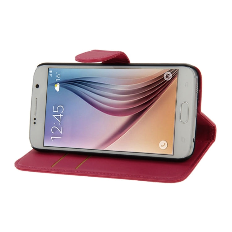 For Galaxy S6 Horizontal Flip Magnetic Buckle PU Leather Case with Holder & Card Slot & Wallet