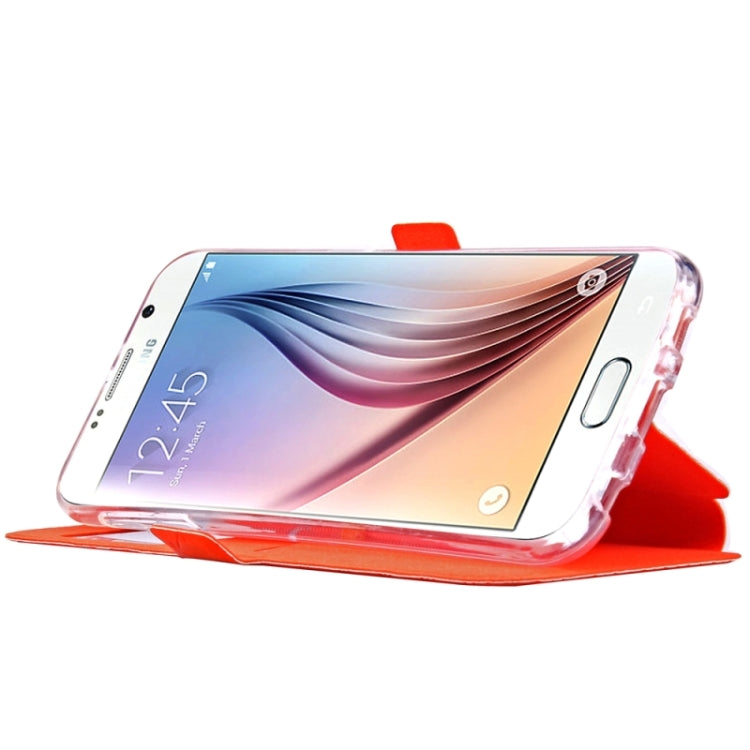 For Galaxy S6 / G920 Diamond Pattern Flip Leather Case with Card Slots & Holder & Caller ID Window