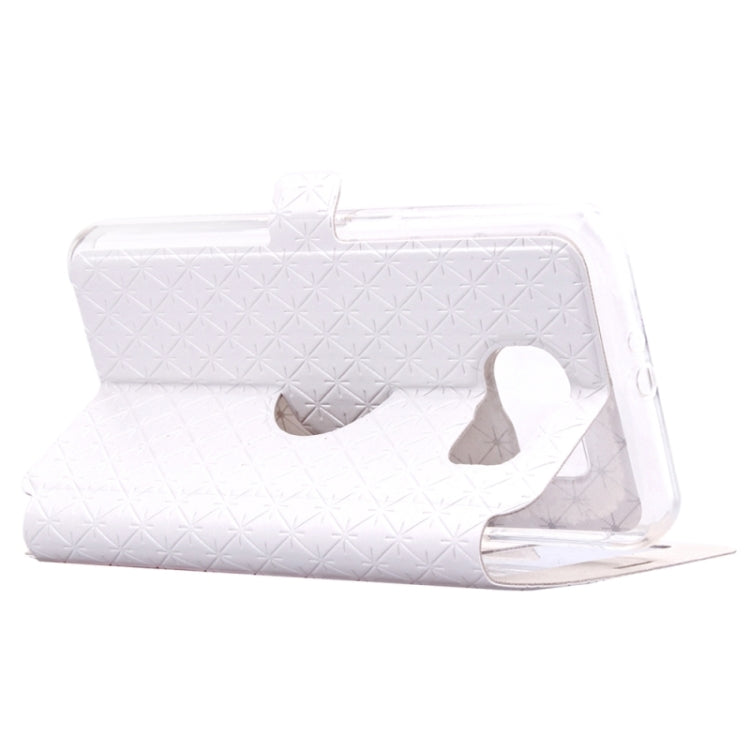 For Galaxy S6 / G920 Diamond Pattern Flip Leather Case with Card Slots & Holder & Caller ID Window