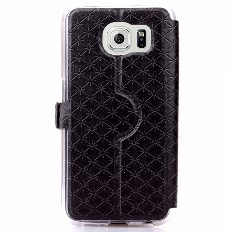 For Galaxy S6 / G920 Diamond Pattern Flip Leather Case with Card Slots & Holder