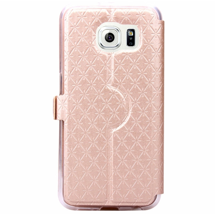 For Galaxy S6 / G920 Diamond Pattern Flip Leather Case with Card Slots & Holder