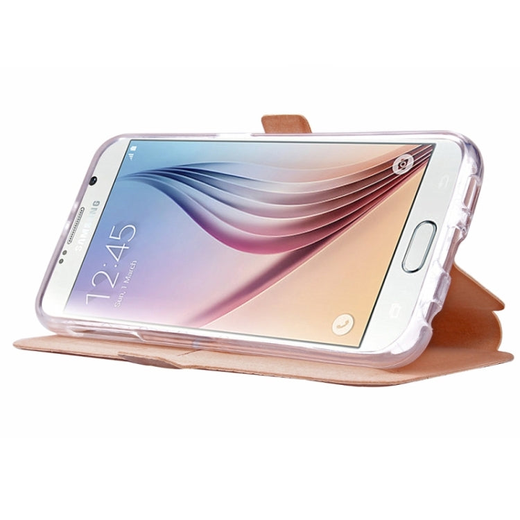 For Galaxy S6 / G920 Diamond Pattern Flip Leather Case with Card Slots & Holder