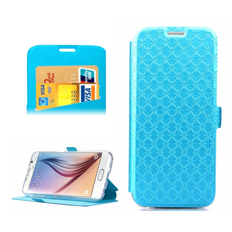 For Galaxy S6 / G920 Diamond Pattern Flip Leather Case with Card Slots & Holder