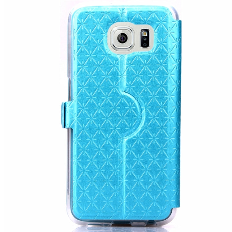 For Galaxy S6 / G920 Diamond Pattern Flip Leather Case with Card Slots & Holder
