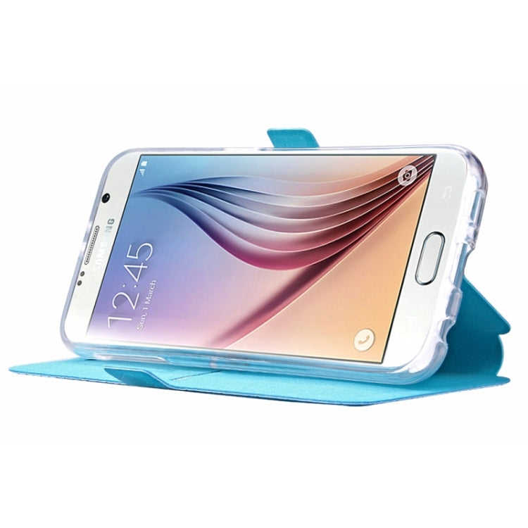 For Galaxy S6 / G920 Diamond Pattern Flip Leather Case with Card Slots & Holder