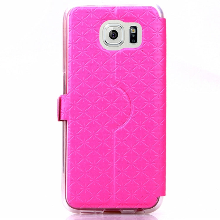 For Galaxy S6 / G920 Diamond Pattern Flip Leather Case with Card Slots & Holder
