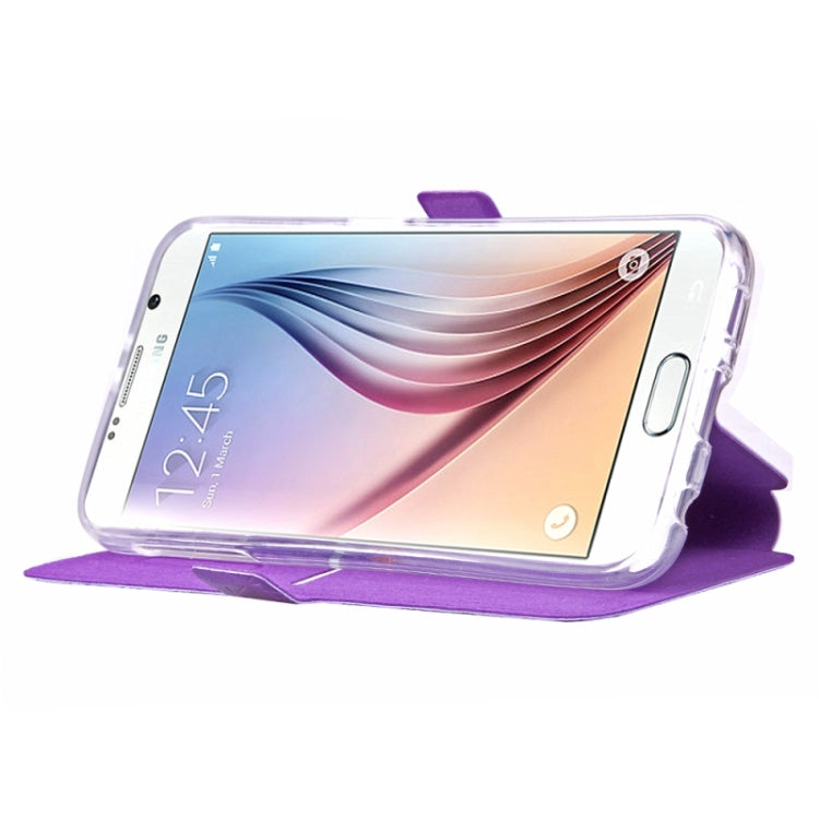 For Galaxy S6 / G920 Diamond Pattern Flip Leather Case with Card Slots & Holder