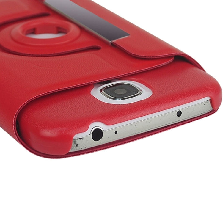 Fine Sheepskin Texture 360 Degree Rotating Leather Case with 2 Gears Holder & Metal buckle for Galaxy S4