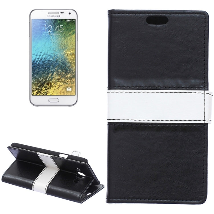 Color Matching Flip Leather Case with Holder & Card Slots & Wallet for Galaxy E5 / E500