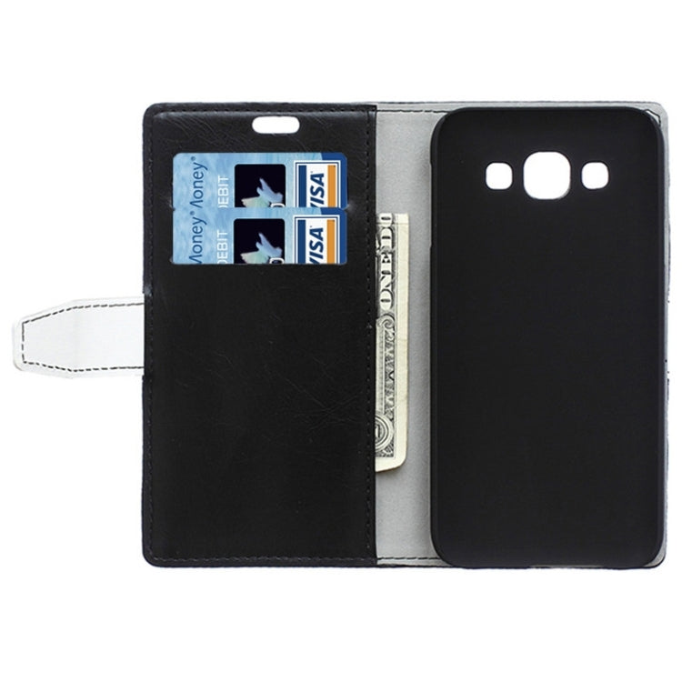 Color Matching Flip Leather Case with Holder & Card Slots & Wallet for Galaxy E5 / E500