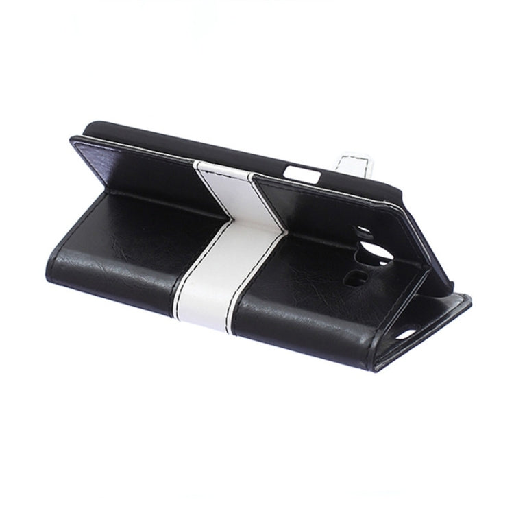 Color Matching Flip Leather Case with Holder & Card Slots & Wallet for Galaxy E5 / E500