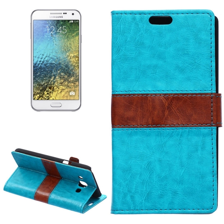 Color Matching Flip Leather Case with Holder & Card Slots & Wallet for Galaxy E5 / E500