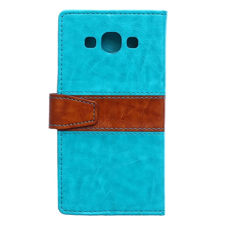Color Matching Flip Leather Case with Holder & Card Slots & Wallet for Galaxy E5 / E500