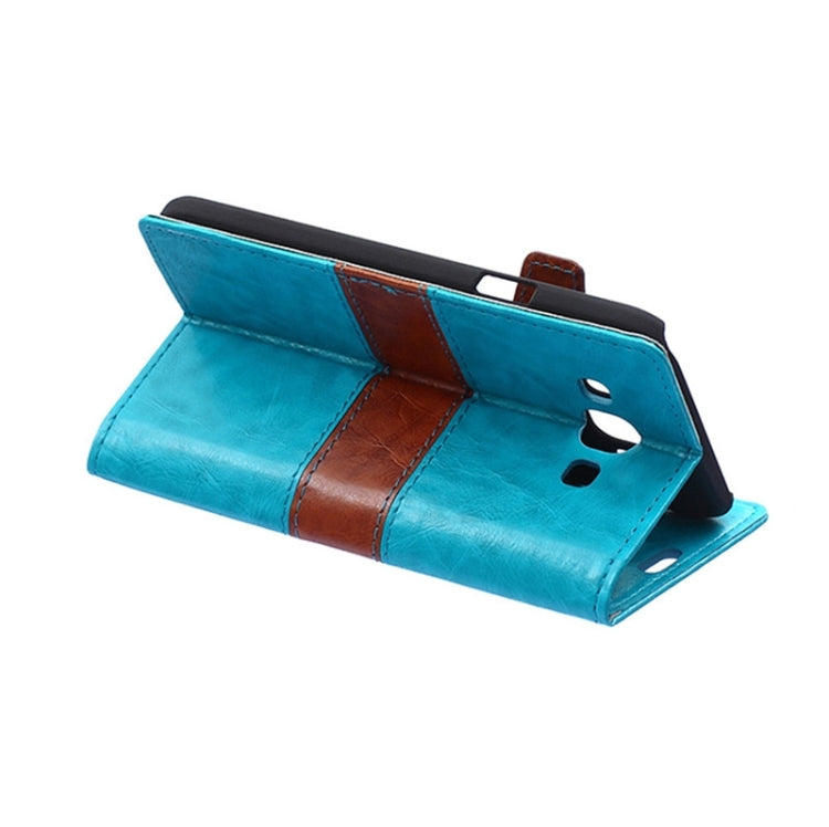 Color Matching Flip Leather Case with Holder & Card Slots & Wallet for Galaxy E5 / E500