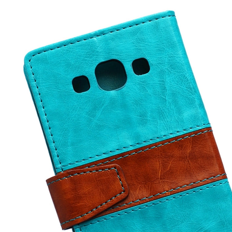 Color Matching Flip Leather Case with Holder & Card Slots & Wallet for Galaxy E5 / E500