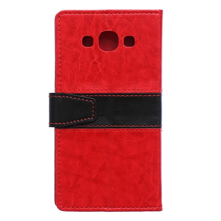 Color Matching Flip Leather Case with Holder & Card Slots & Wallet for Galaxy E5 / E500
