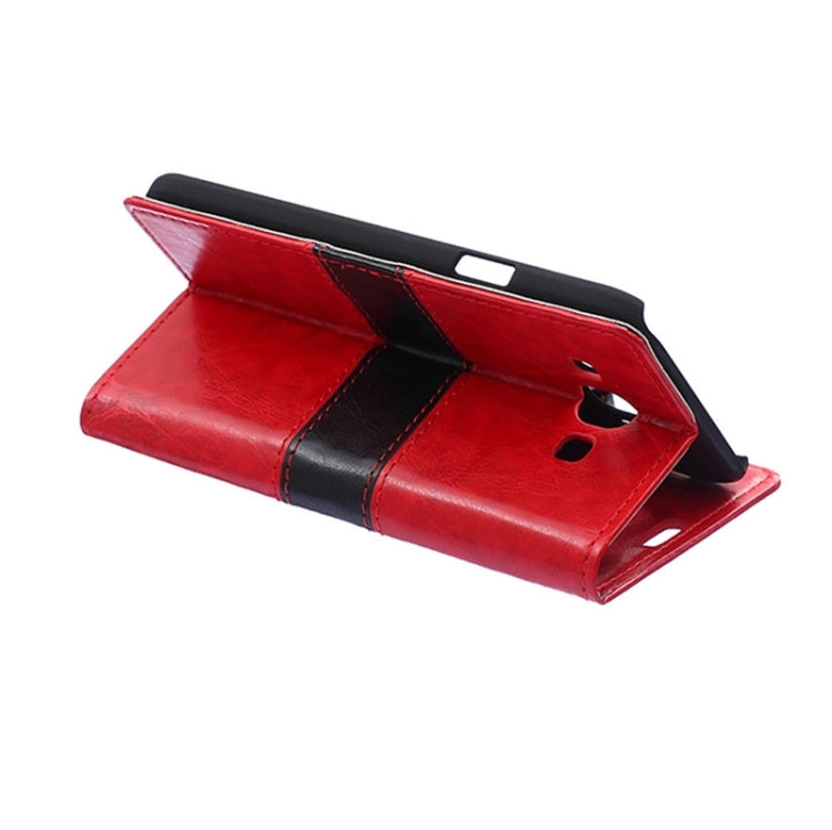 Color Matching Flip Leather Case with Holder & Card Slots & Wallet for Galaxy E5 / E500