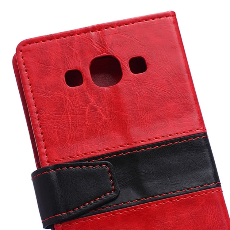 Color Matching Flip Leather Case with Holder & Card Slots & Wallet for Galaxy E5 / E500