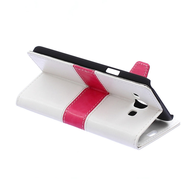 Color Matching Flip Leather Case with Holder & Card Slots & Wallet for Galaxy E5 / E500