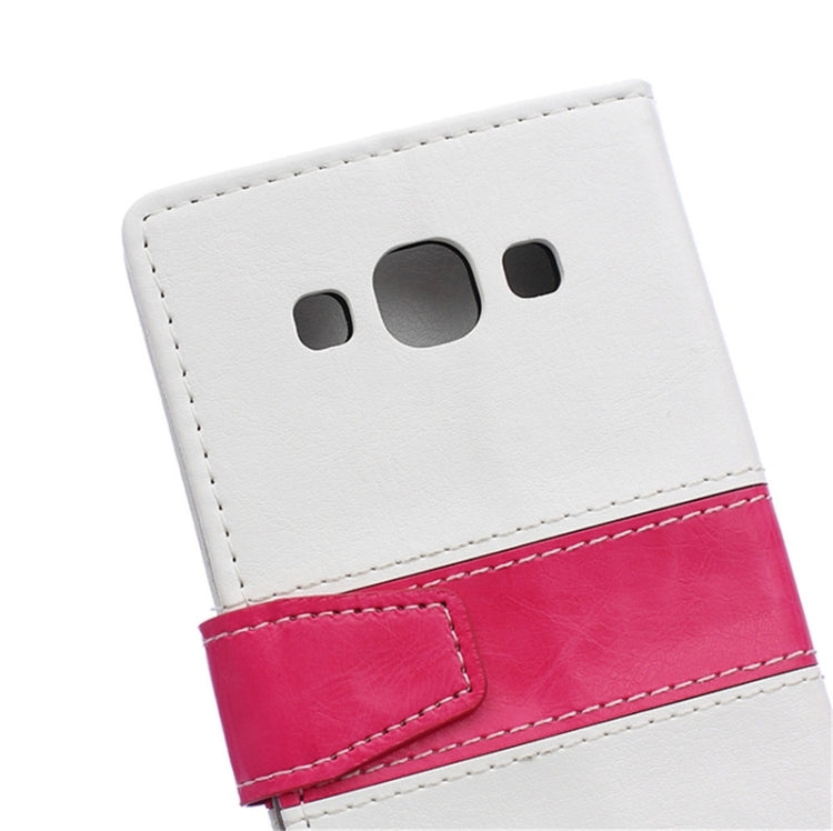 Color Matching Flip Leather Case with Holder & Card Slots & Wallet for Galaxy E5 / E500