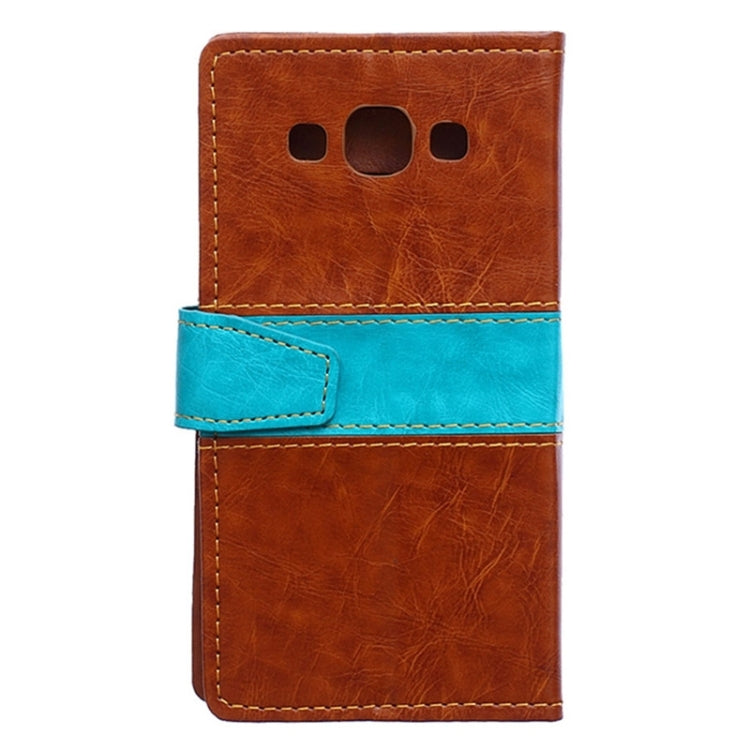Color Matching Flip Leather Case with Holder & Card Slots & Wallet for Galaxy E5 / E500