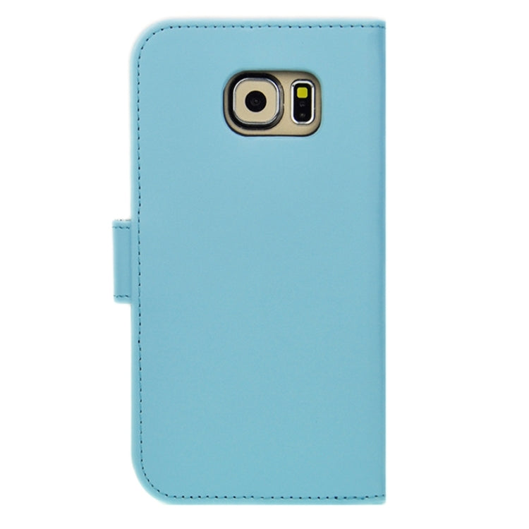 For Galaxy S6 Plain Weave Horizontal Flip Leather Case with Holder & Card Slot & Wallet