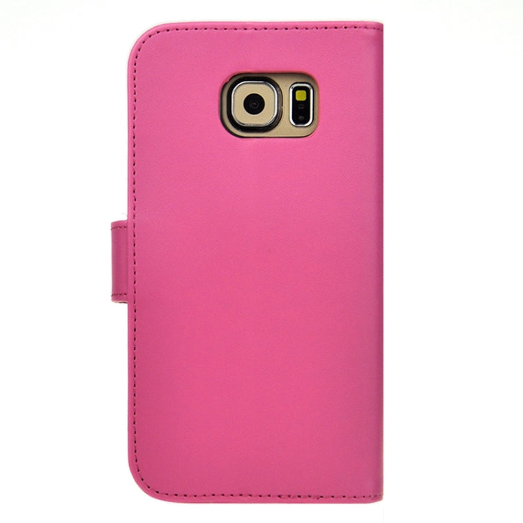For Galaxy S6 Plain Weave Horizontal Flip Leather Case with Holder & Card Slot & Wallet