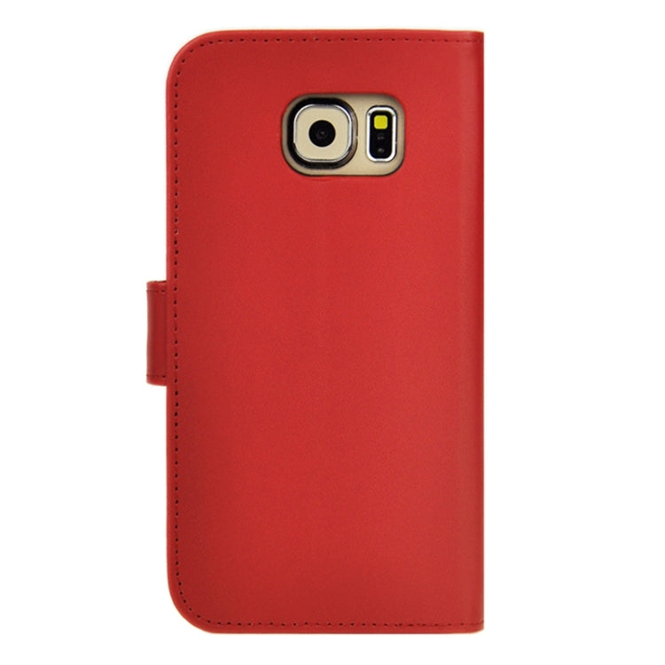 For Galaxy S6 Plain Weave Horizontal Flip Leather Case with Holder & Card Slot & Wallet