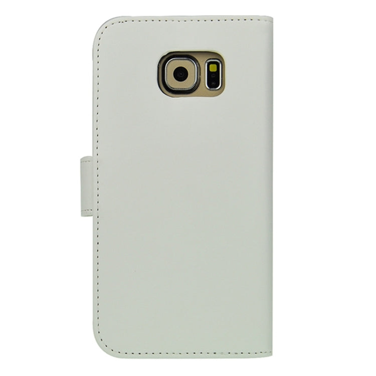 For Galaxy S6 Plain Weave Horizontal Flip Leather Case with Holder & Card Slot & Wallet