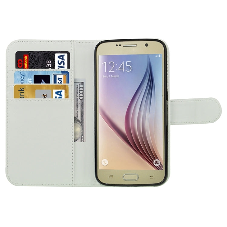 For Galaxy S6 Plain Weave Horizontal Flip Leather Case with Holder & Card Slot & Wallet