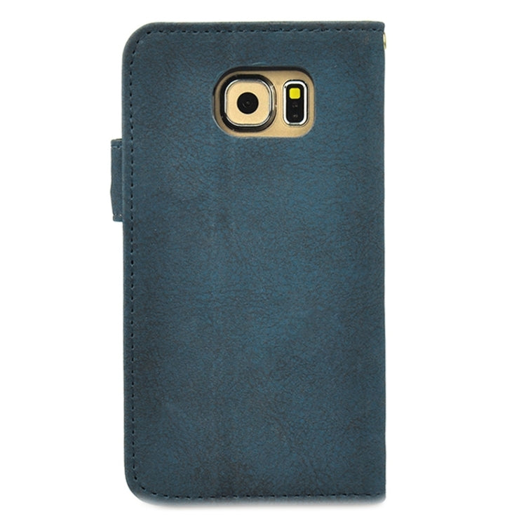 For Galaxy S6 Scrub Feel Magnetic Buckle Horizontal Flip Leather Case with Holder & Card Slot & Wallet