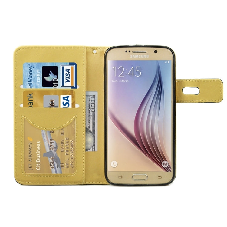 For Galaxy S6 Scrub Feel Magnetic Buckle Horizontal Flip Leather Case with Holder & Card Slot & Wallet