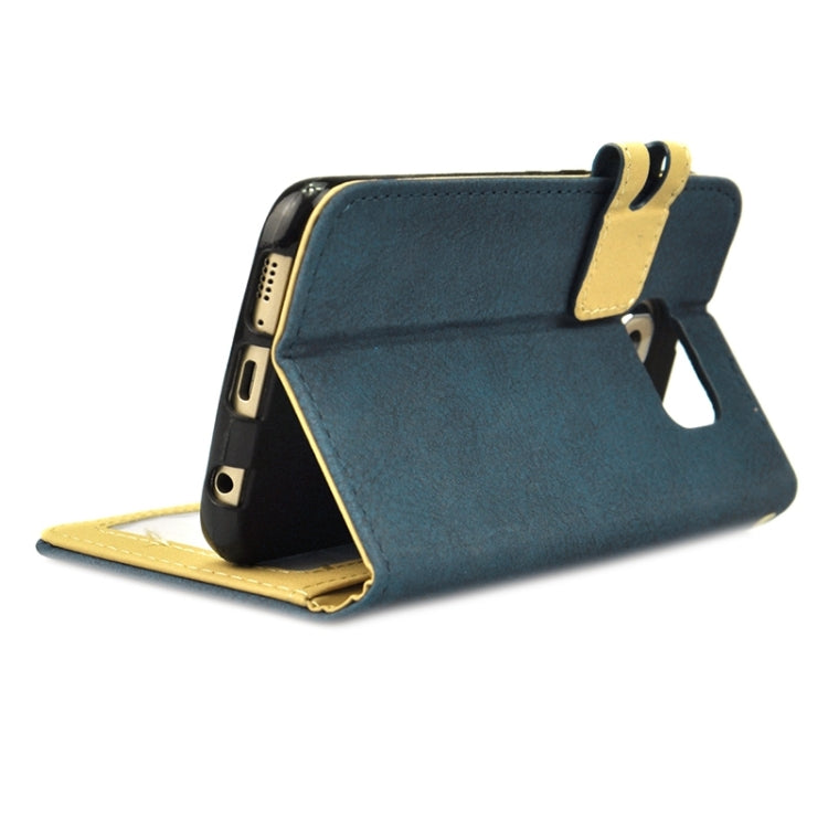 For Galaxy S6 Scrub Feel Magnetic Buckle Horizontal Flip Leather Case with Holder & Card Slot & Wallet
