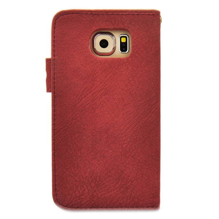 For Galaxy S6 Scrub Feel Magnetic Buckle Horizontal Flip Leather Case with Holder & Card Slot & Wallet