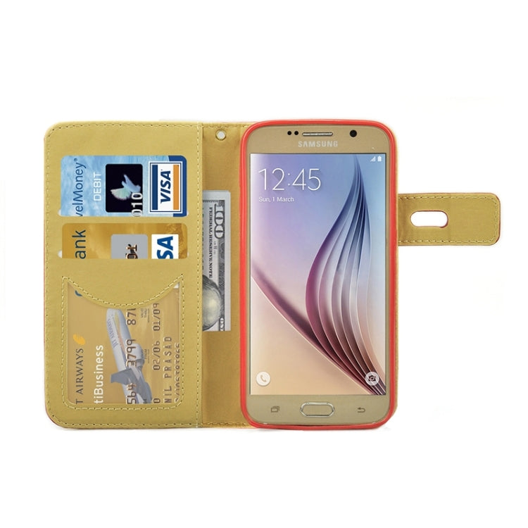 For Galaxy S6 Scrub Feel Magnetic Buckle Horizontal Flip Leather Case with Holder & Card Slot & Wallet