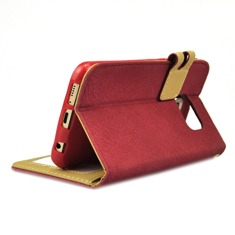 For Galaxy S6 Scrub Feel Magnetic Buckle Horizontal Flip Leather Case with Holder & Card Slot & Wallet