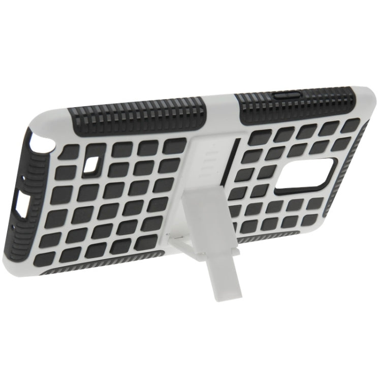 Grid Texture Plastics + TPU Combination Case with Holder for Galaxy Note 4 / N910