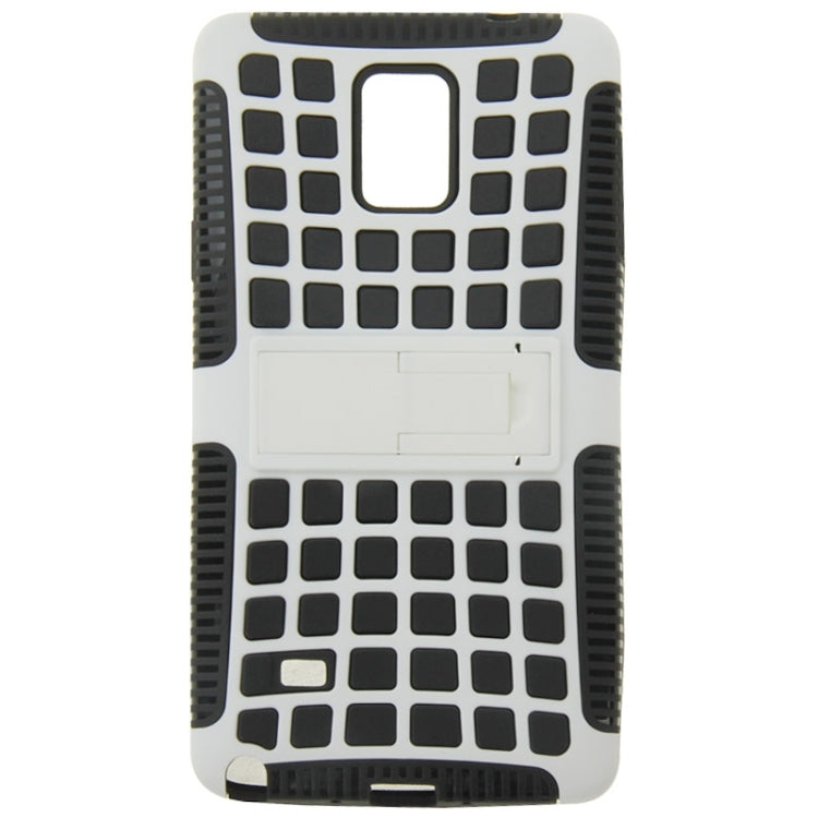 Grid Texture Plastics + TPU Combination Case with Holder for Galaxy Note 4 / N910