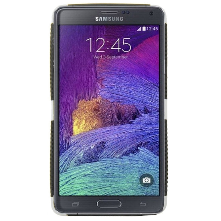 Grid Texture Plastics + TPU Combination Case with Holder for Galaxy Note 4 / N910