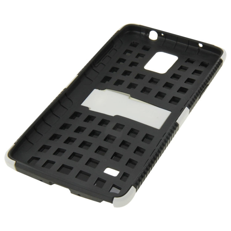 Grid Texture Plastics + TPU Combination Case with Holder for Galaxy Note 4 / N910