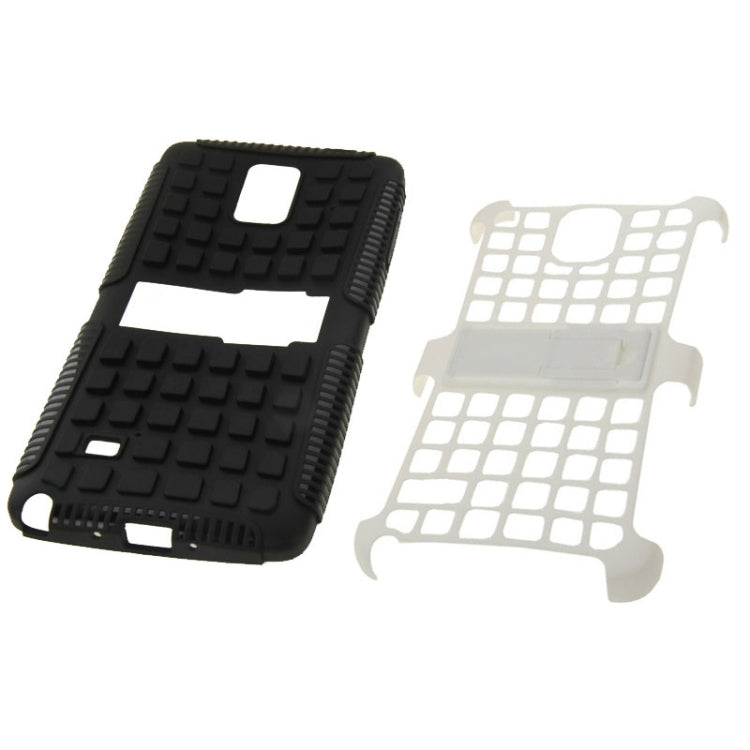 Grid Texture Plastics + TPU Combination Case with Holder for Galaxy Note 4 / N910