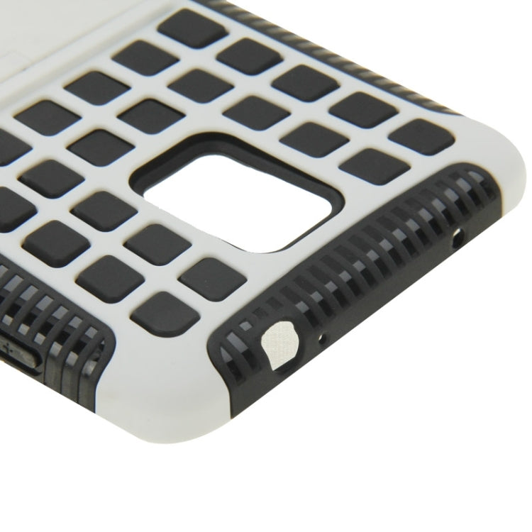 Grid Texture Plastics + TPU Combination Case with Holder for Galaxy Note 4 / N910