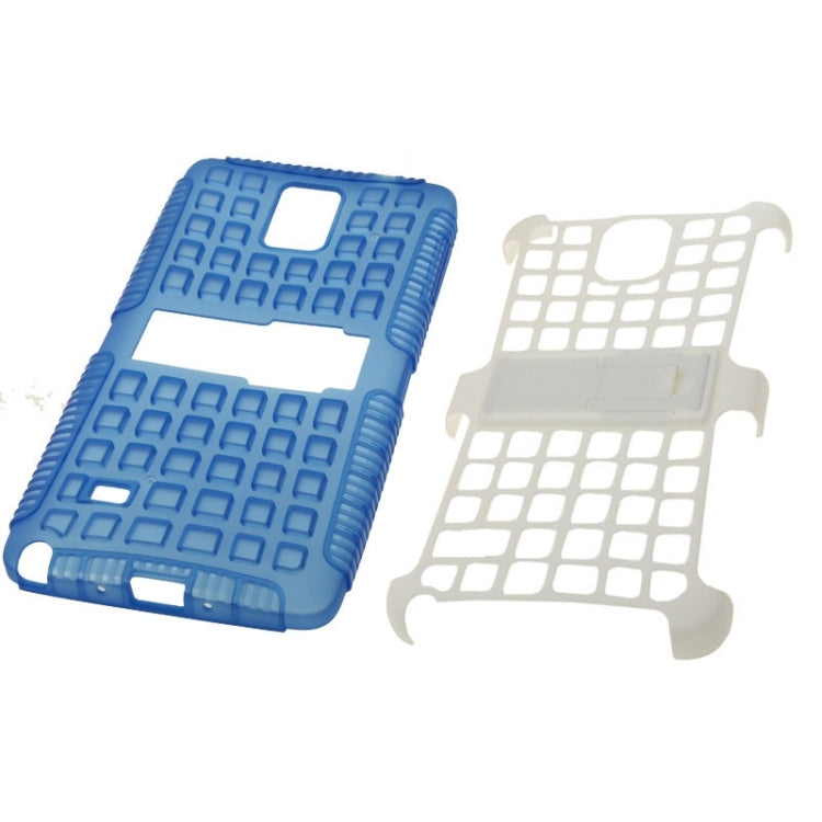 Grid Texture Plastics + TPU Combination Case with Holder for Galaxy Note 4 / N910