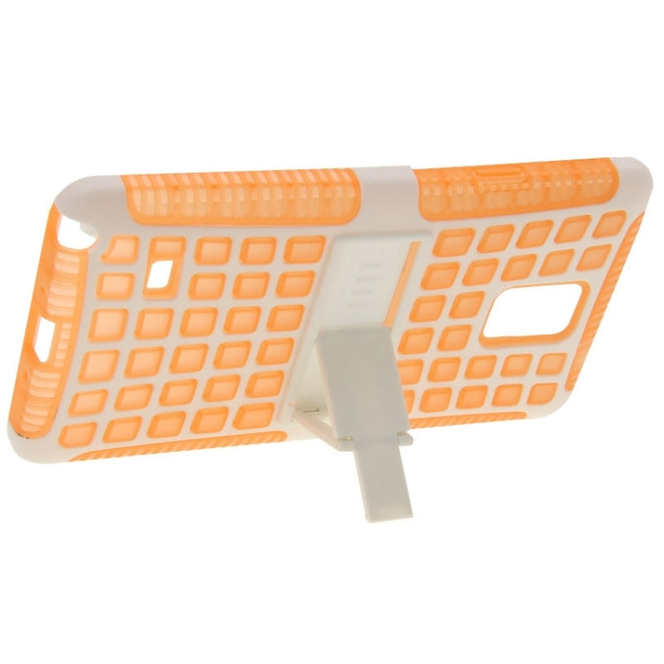 Grid Texture Plastics + TPU Combination Case with Holder for Galaxy Note 4 / N910