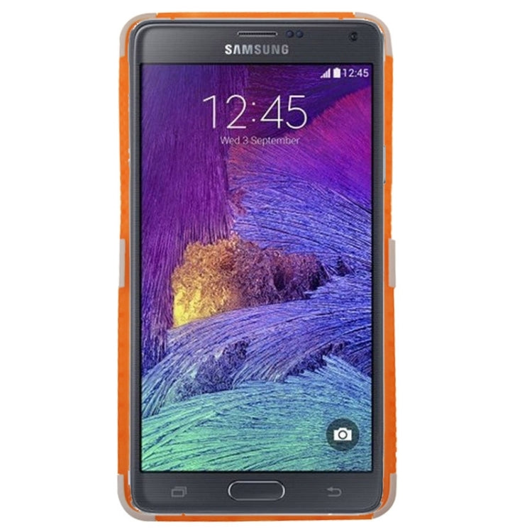 Grid Texture Plastics + TPU Combination Case with Holder for Galaxy Note 4 / N910