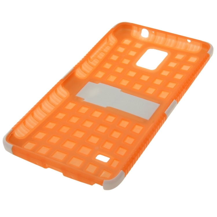 Grid Texture Plastics + TPU Combination Case with Holder for Galaxy Note 4 / N910